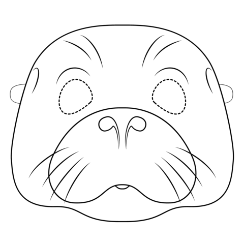 Seal Mask Coloring Page